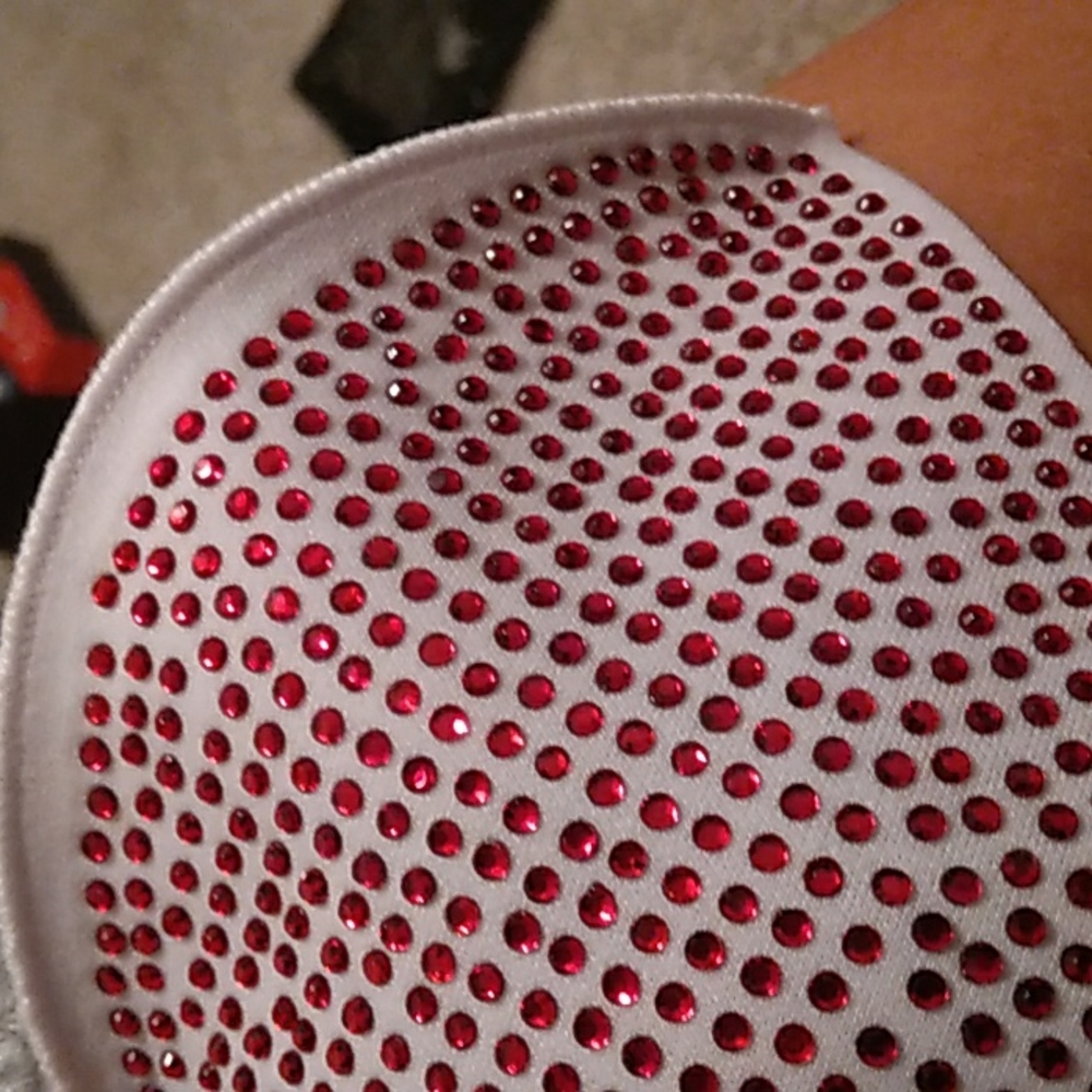Classic mask white with red Bling